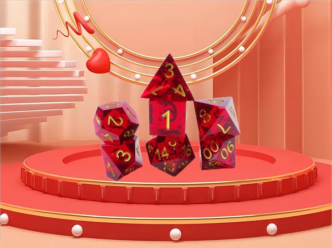 Rosso mela di melograno resina naturale dadi set gioco desktop dominio magico preferito avventura Dnd dadi