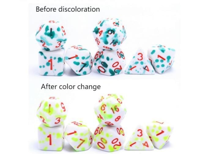 Alte temperature cambiamento colore graffiti colore fantasma resina gioco da tavolo dadi set dnd dadi
