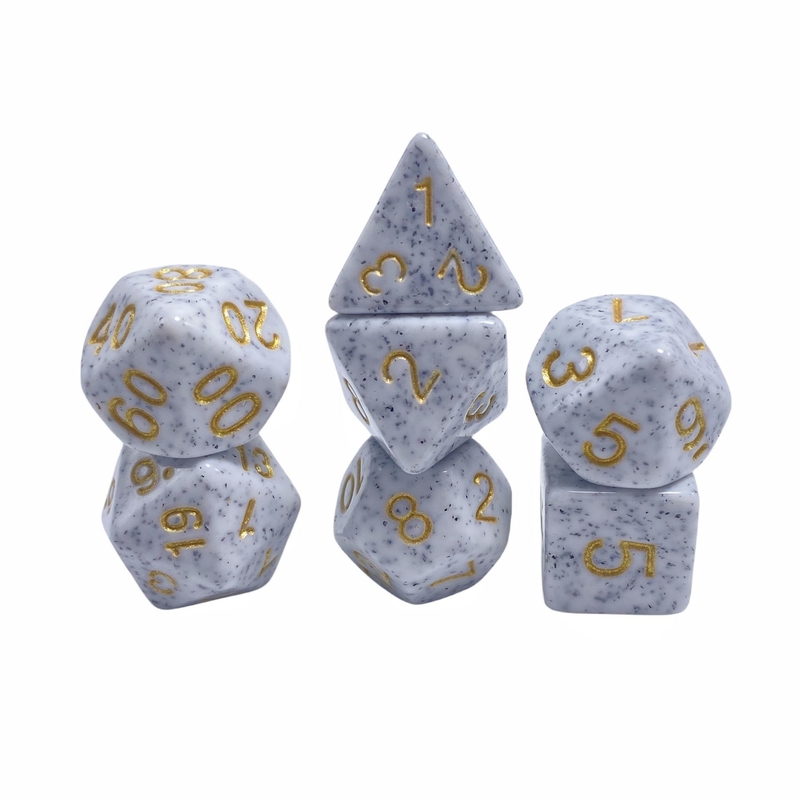 Fonte dorata macchie d'oro minerale minerale resina personaggio giocare a gioco da tavolo dadi set dnd dadi