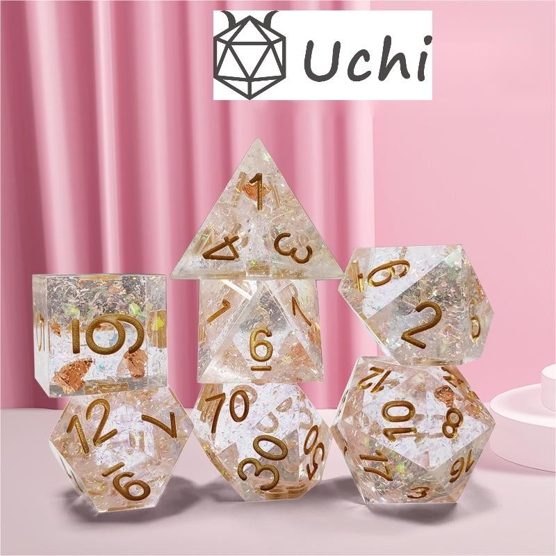 Fantasma cristallo colorato trasparente Resina Boarding Dice Set dnd dadi