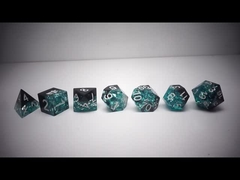 Blue Black Resin Dice Set Dragone e Dungeon